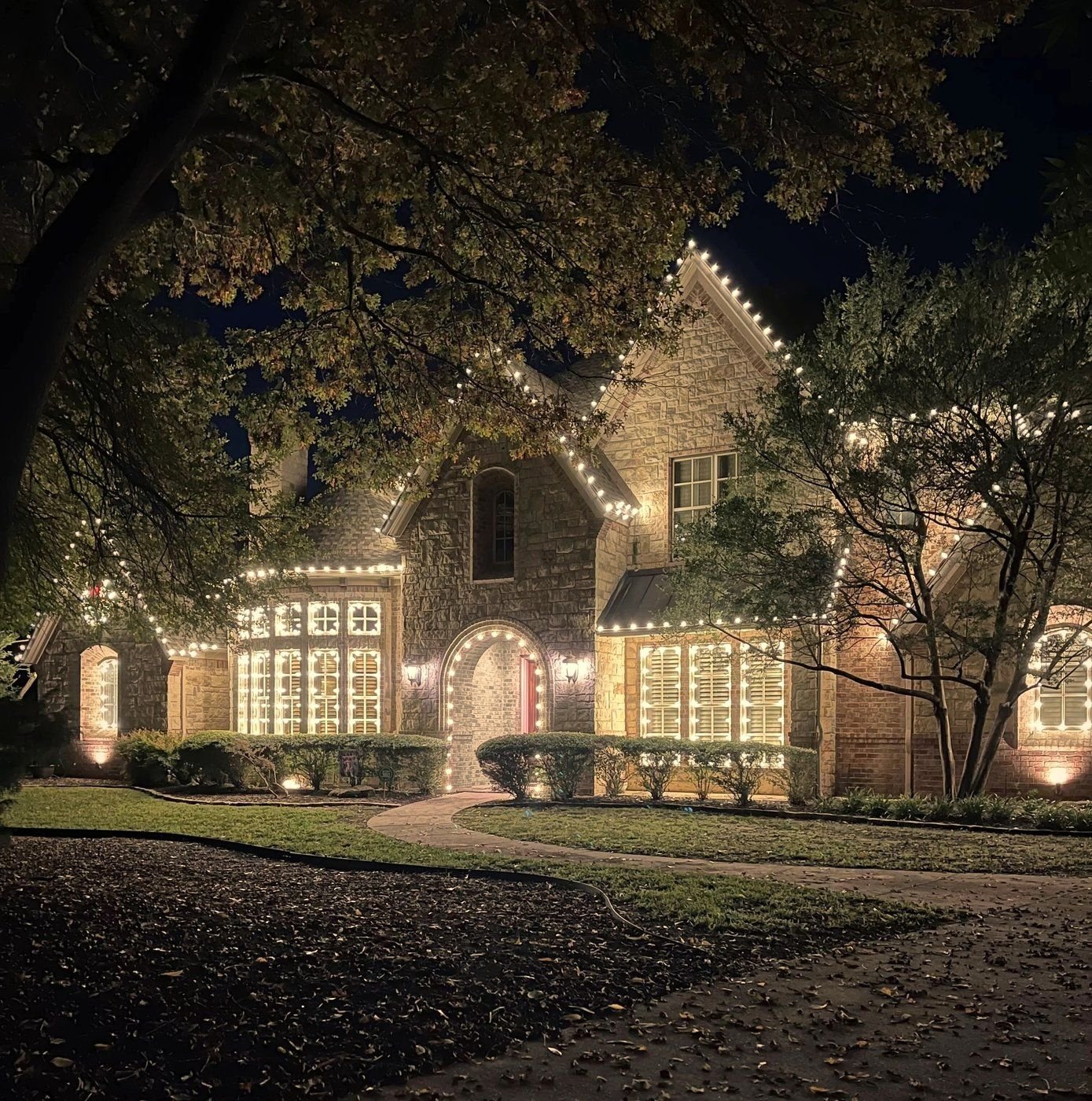 Holiday lighting install by Bright's